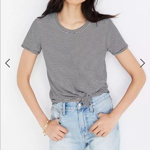Madewell Knot-Front Tee in Stripe